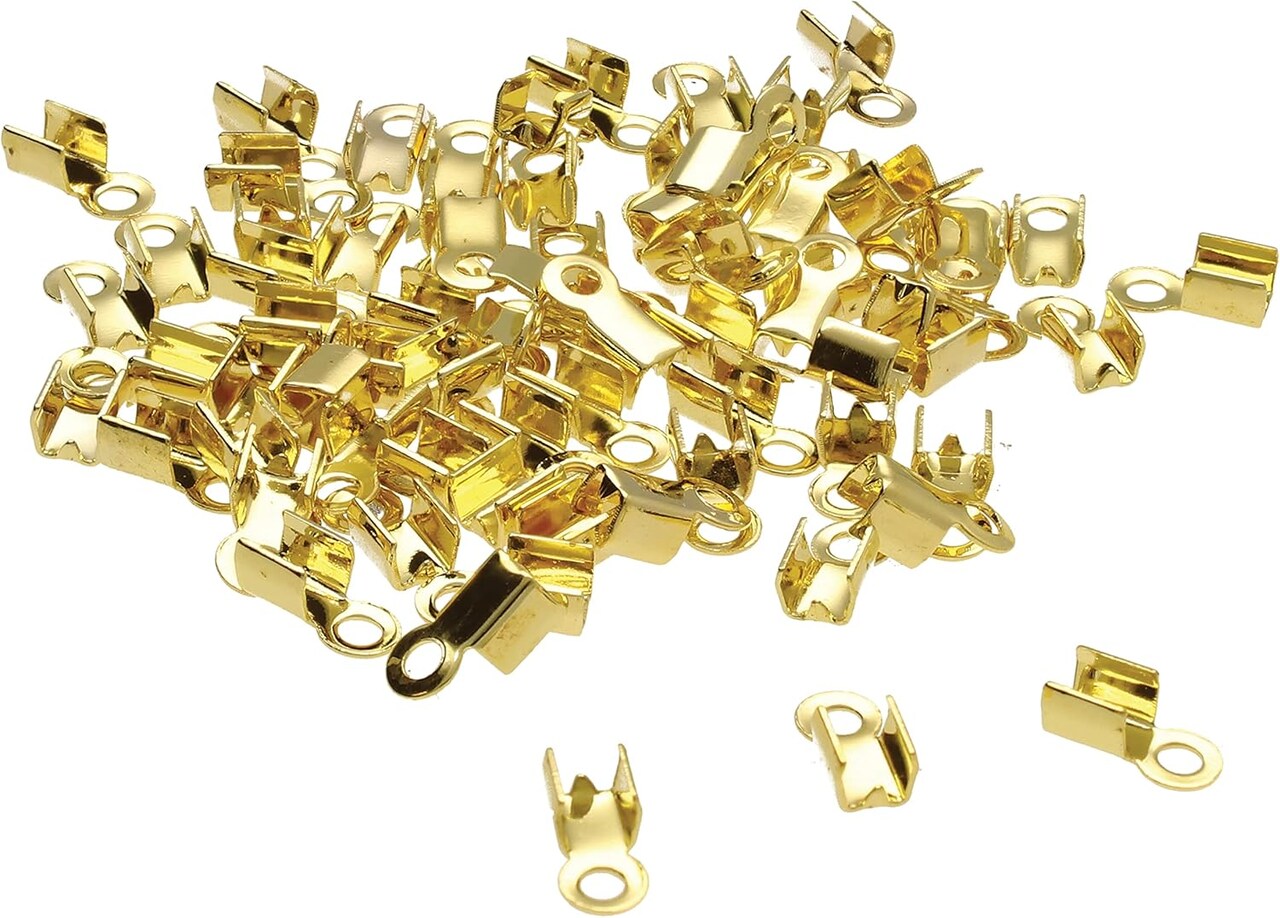 The Beadsmith Connector with Prong – Fold Over End Caps for Rattail, Leather, Suede, Lace, Ribbon, Cord, Ball Chain & Other Stringing for Jewelry Making